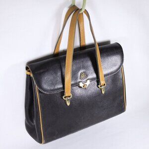 1950s MORABITO Paris black leather purse, vintage two-tone Parian handbag.....